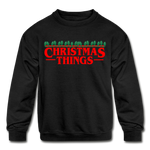 Christmas Things - Kids' Crewneck Sweatshirt - black