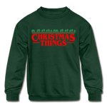 Christmas Things - Kids' Crewneck Sweatshirt - forest green