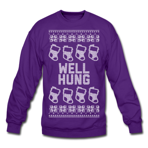 Well Hung - Crewneck Sweatshirt - purple