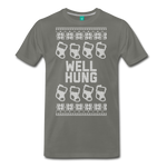 Well Hung - Men's Premium T-Shirt - asphalt gray