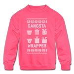 Gangsta Wrapper - Kids' Crewneck Sweatshirt - neon pink