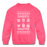 Gangsta Wrapper - Kids' Crewneck Sweatshirt - neon pink