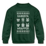 Gangsta Wrapper - Kids' Crewneck Sweatshirt - forest green