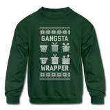 Gangsta Wrapper - Kids' Crewneck Sweatshirt - forest green