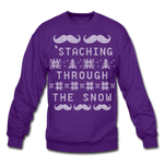 Staching Through the Snow - Crewneck Sweatshirt - purple