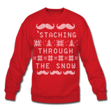 Staching Through the Snow - Crewneck Sweatshirt - red