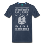 Eat Drink and Be Hairy - Men's Premium T-Shirt - navy