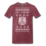 Eat Drink and Be Hairy - Men's Premium T-Shirt - heather burgundy