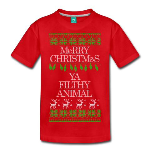 Merry Christmas Ya Filthy Animal - Kids' Premium T-Shirt - red