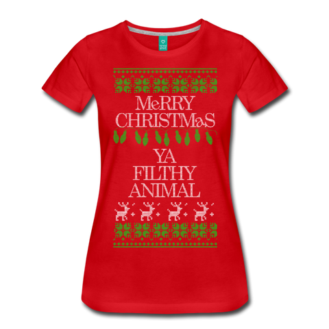 Merry Christmas Ya Filthy Animal - Women’s Premium T-Shirt - red