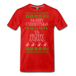 Merry Christmas Ya Filthy Animal - Men's Premium T-Shirt - red
