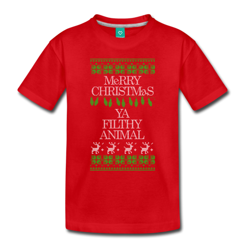 Merry Christmas Ya Filthy Animal - Toddler Premium T-Shirt - red