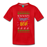 Sleighed By the Bell - Toddler Premium T-Shirt - red