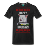 Yelling at Cat - Happy Holidays - Men's Premium T-Shirt - black