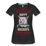 Yelling at Cat - Happy Holidays - Women’s Premium T-Shirt - black