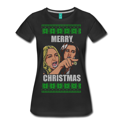 Yelling at Cat - Merry Christmas - Women’s Premium T-Shirt - black