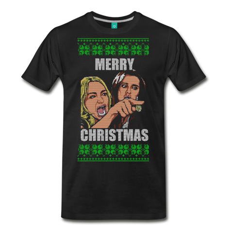 Yelling at Cat - Merry Christmas - Men's Premium T-Shirt - black